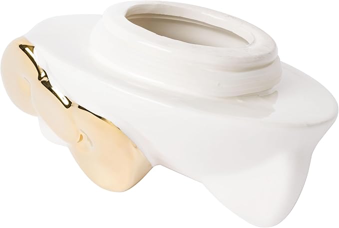 Silver Buffalo Sanrio Hello Kitty Gold Sculpted Ceramic Cookie Jar, 7” x 5.75” x 9.75”