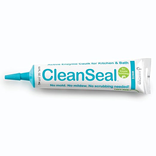 Clean Seal Active Enzyme Caulk, Kitchen & Bath, White, 6oz. (Pack 12)