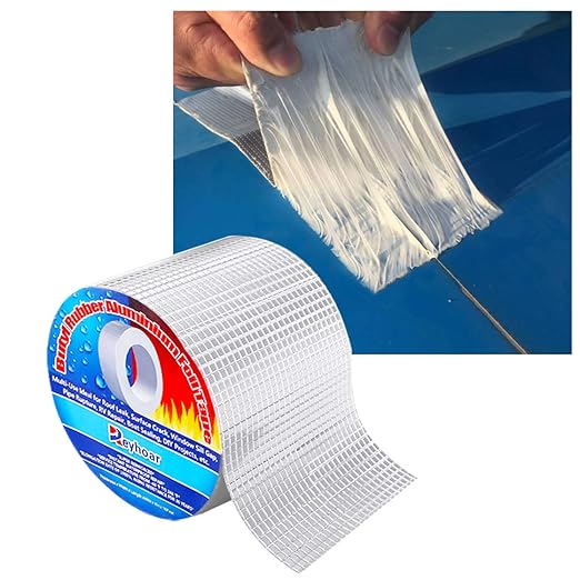 Professional Super Waterproof Tape, Aluminum Butyl Rubber Tape for Pipe/Metal/RV Awning/Roof Leak/Window Seal/Boat, 4in Wide 16.4ft Long