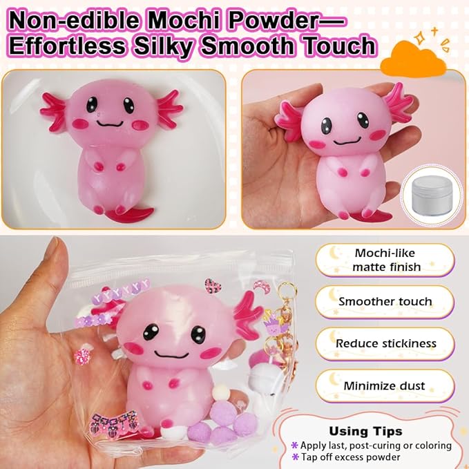 Taba Squishy Maker Big Axolotl Silicone Mold Gel Kits Pack