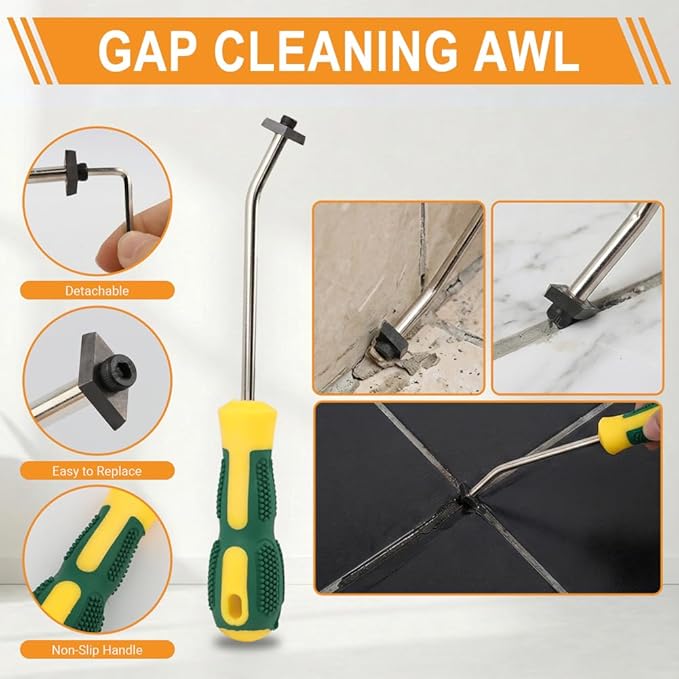 43 PCS Grout Removal Tool Kit, Tile & Sealant Remover Set with Grout Saw, Scrapers, Blades & Caulk Tools for Bathroom, Showers, Ideal for Tile Gap Cleaning and Repair