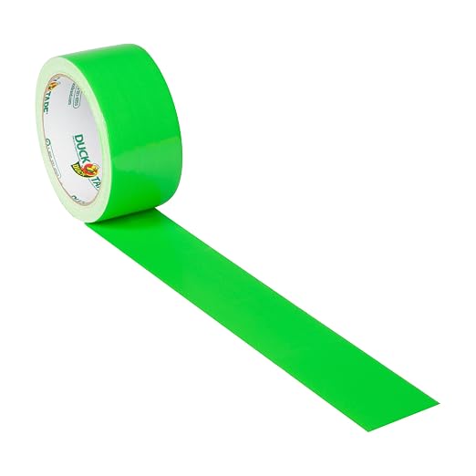 Duck 1265018 Color Duct Tape Neon Lime Green, 1.88 Inches x 15 Yards, Single Ro