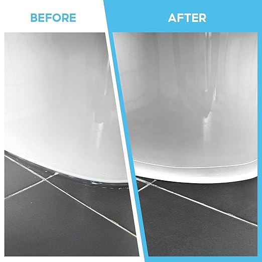 Caulk Tape, 1 Roll White Caulk Tape Waterproof Self Adhesive, Caulking Sealant Tape for Kitchen, Countertop, Bathroom, Sink, Shower, Bathtub, Toilet Edge Protectorwith Sealing Tool(1.5" x 10.5Ft)