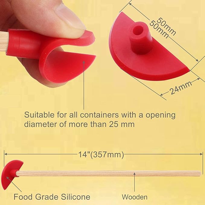 ddLUCK Silicone Bottle Scraper - Reusable Aid to Get The Every Drop, Silicone Every Drop Spatula - 35cm/14" Long Handle Clean Tools (2 Pcs)