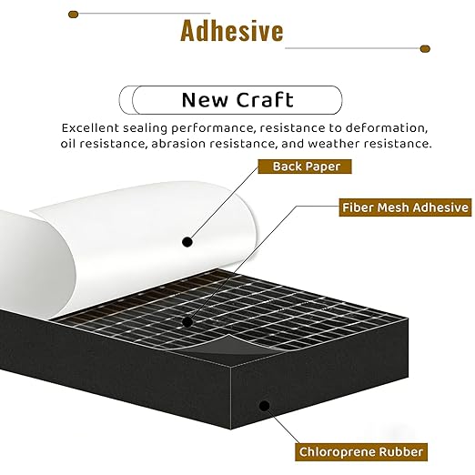 High Density Foam Tape - 3/4'' x 5/16'' x 13Ft Weatherproof Adhesive Prevent Condensation Heat Resistant Flame Retardant Weather Stripping Easy to Cut & Install & Remove for Car Doors Pipes Windows