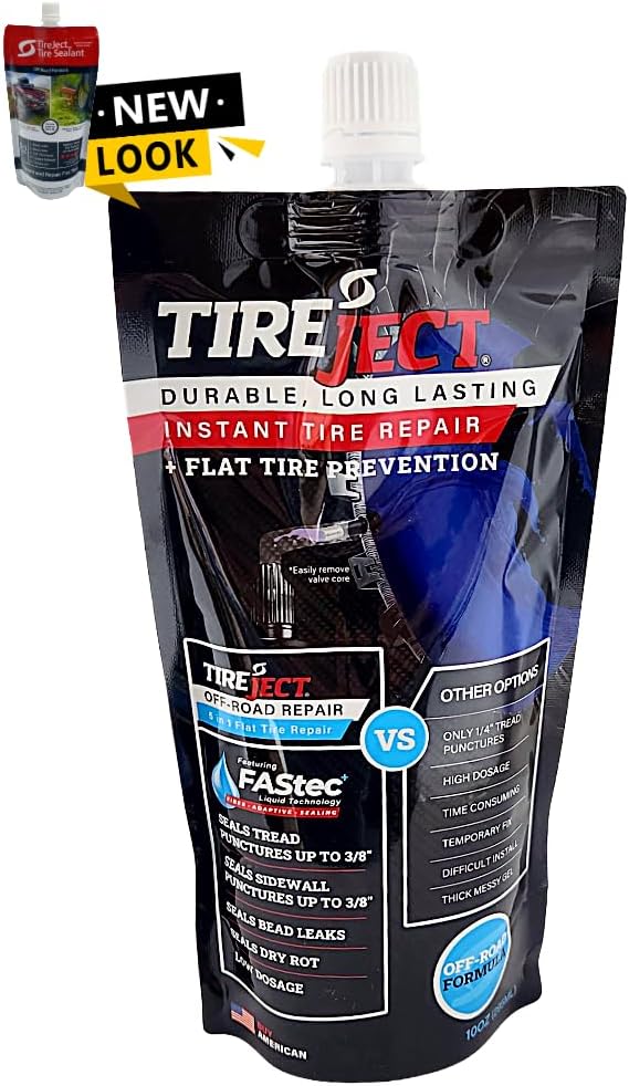 TireJect Off-Road Tire Sealant Kit - 5-in-1 Sealing - Fix and Prevent Flat Tires (10oz)