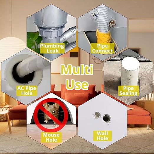 3PCS White Waterproof Plumbers Putty | Moldable Duct Seal for Leak Repair, Wall Crack & Pipe Sealing | Indoor & Outdoor Fast-Drying, Odorless, Long-Lasting Sealant for AC Holes, Drains & Wiring Gaps