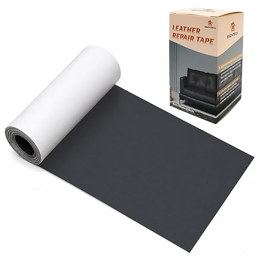 BSZHTECH Leather Repair Tape Self-Adhesive Leather Repair Patch for Couch Furniture Sofas Car Seats Advanced PU Vinyl Leather Repair Kit(Dark Grey, 3.9 X 79 inch)