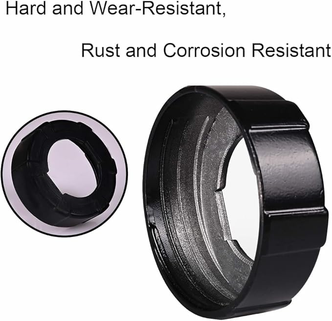 Pack of 5 Caulking Gun Front Cap, Aluminium Replacement Part, Robust Union Nut for Foil Bags, Silicone Gun, Black