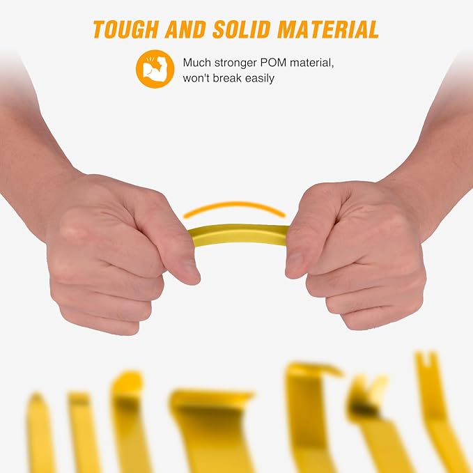 GOOACC 8PCS Auto Trim Scratch Removal Tool Car Audio Dash Panel Window Molding Fastener Remover Tool Kit-Yellow