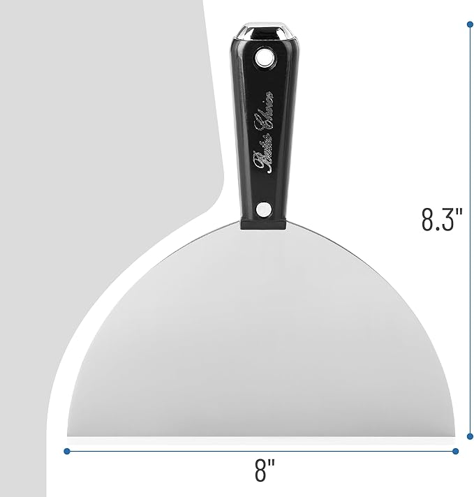 Bates- Putty Knife, 8 Inch, Plastic Handle, Carbon Steel, Flexible, Metal Scraper, Drywall Spackle Knife, Metal Paint Scraper Tool, Putty Knife Scraper, Wall Scraper