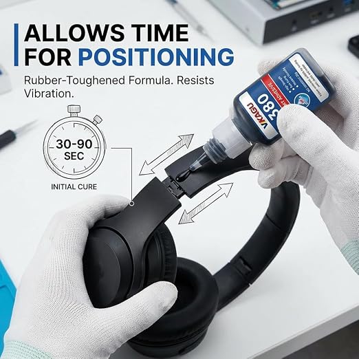 380 Super Glue Black High-Viscosity Instant Adhesive 20g Suitable for Metal Plastic and Rubber 2 Pack