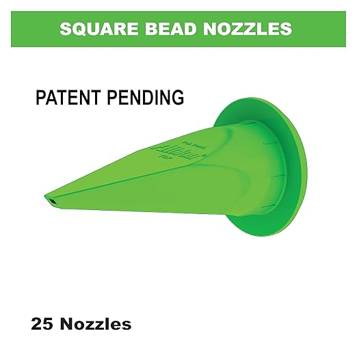 Albion Engineering 1135-4(25 Pack) Square Bead Nozzle for Albion B-Line Sausage Caulking Guns, Green, Pack of 25