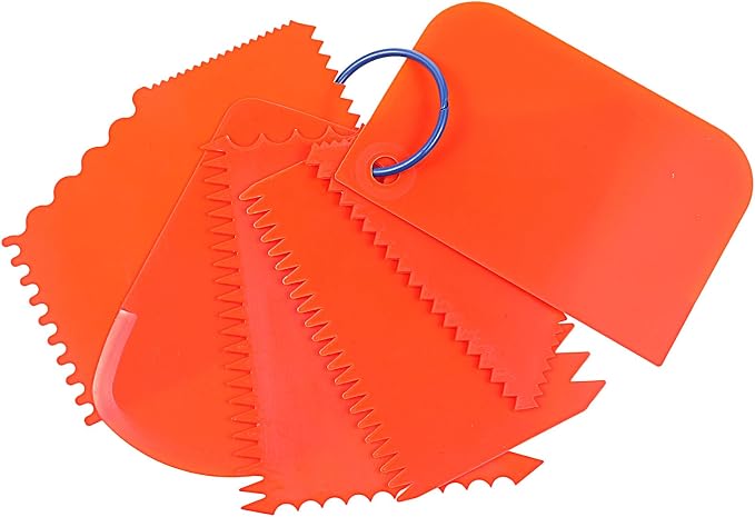 6 Pack Glue Spreader Flexible Reusable Plastic Spreaders Epoxy Resin Spreader Tool Notched Trowel Applicator for Epoxy Resin Putty Fillers Adhesives Caulk Spackling Paste Woodworking and DIY Projects