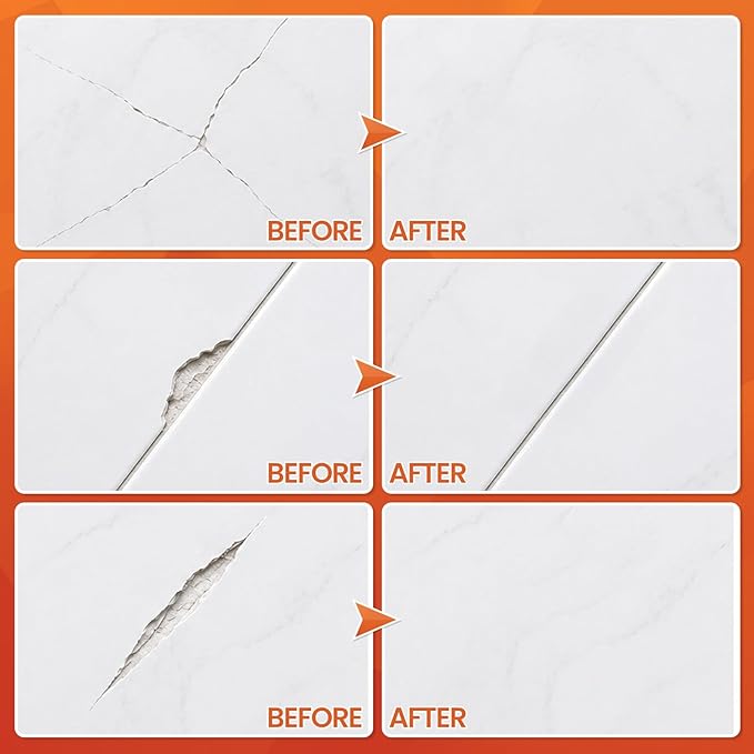 Ceramic Tile Repair Kit (Pure White), Tile Repair Kit with Super Strong Adhesion, Floor Cracked Tile Filler for Cracks, Chips, Holes on Ceramic, Porcelain, Acrylic, Fiberglass, Trim & Repair Kits