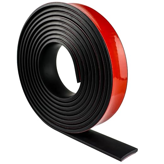 Neoprene Rubber Strips Self Adhesive Solid Rubber Sheets, Rolls & Strips for DIY Gaskets Crafts Pads Seals Warehouse Flooring Neoprene Sheet with Adhesive Backing (1" Wide x 1/8" Thick x 40' Long)
