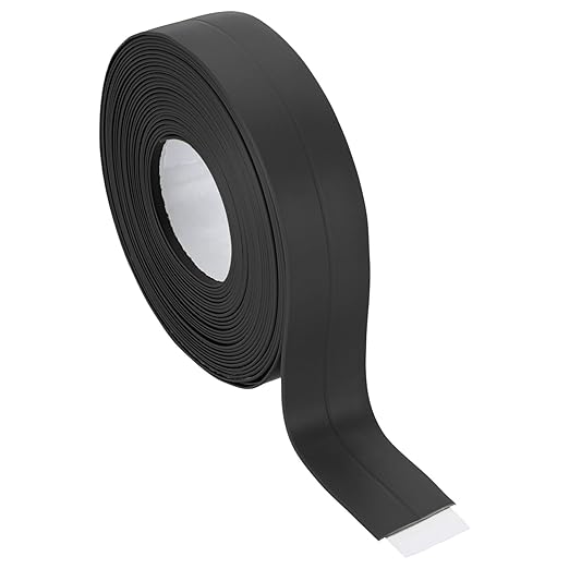 PATIKIL 1" x 16.4 ft Caulk Tape, Caulk Strips PVC Self Adhesive Caulking Tape Waterproof Edge Protectors for Bathroom Accessories Kitchen Countertop, Black