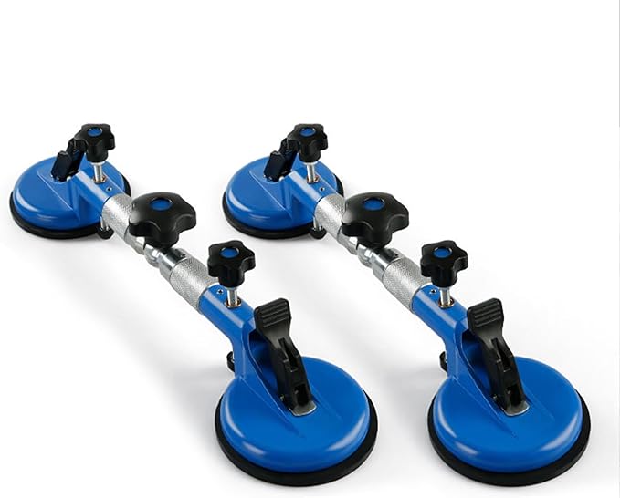LOZLIN Suction Leveling System with Corner Alignment, Vacuum Lifter & Tile Tensioner for Granite Marble Quartz Countertop Slab Glass Installation, Gap-Free Seam Fixing Tool Blue