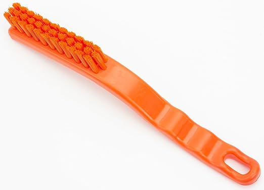 SPARTA Detail Brush Grout Brush, Crevice Brush with Hanging Hole for Bathroom, Kitchens, Countertop, Plastic, 9 Inches, Orange, (Pack of 6)