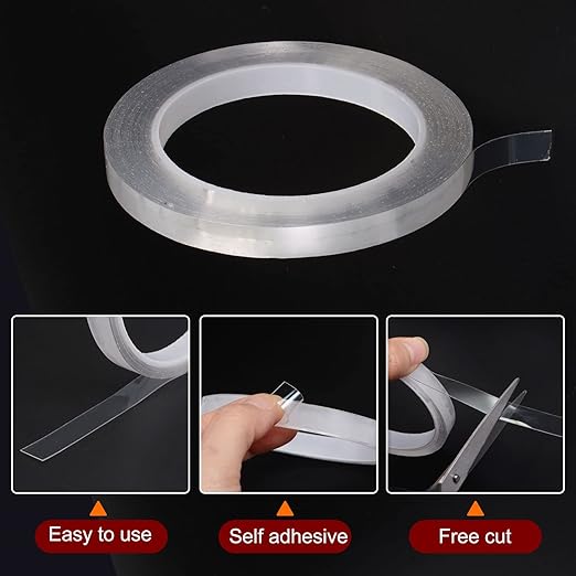 HARFINGTON Caulk Strip Tape Clear 0.4" x33Ft Waterproof Sealing Tape with Sealing Tool for Kitchen Cooktop Sink Bathtub Shower Toilet