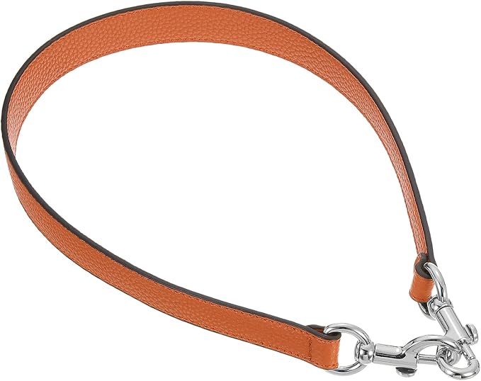 uxcell 25.59 Inch PU Leather Short Bag Strap with Clasp, Purse Handles Handbags Replacement Straps for Clutch Bag Underarm Bags, Orange, Silver Buckle