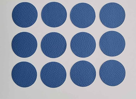 Round Leather Repair Patch for Furniture, Tape Self Adhesive for Couches Car Seat Sofa Jackets Handbags (OneSize,Blue)