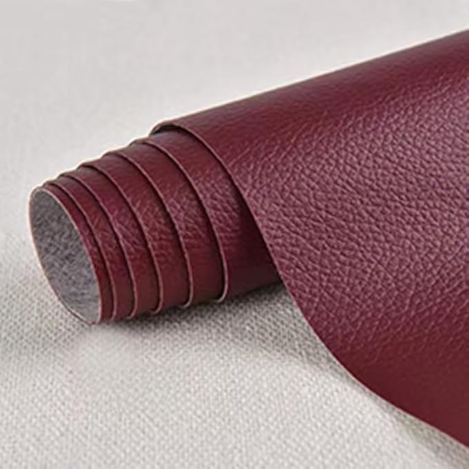 Self Adhesive Leather Repair Patch,Leather Repair Patch Tape Kit,Vinyl Repair Patches Waterproof for Couches,Furniture,Kitchen Cabinets,Car Seats (Burgundy,9.84"×23.62")