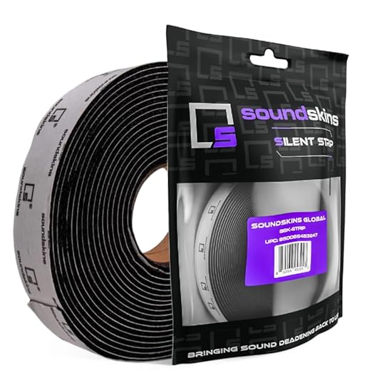 Soundskins Silent Insulation Strip Sound Deadening Closed Cell Acoustic Foam Tape SSK-Strip Rubber Closed Cell Foam (1" x 17 ft)
