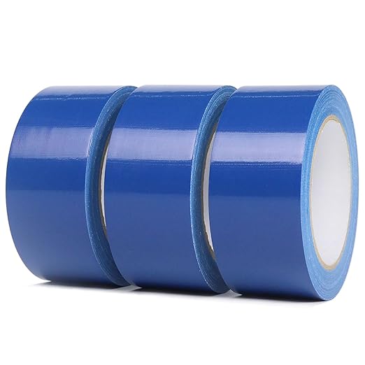3 Roll Heavy Duty Duct Tape - Professional Grade Outdoor Waterproof Repair Tape, Hand Tearable, 1.88 Inch x 30 Yards, Blue