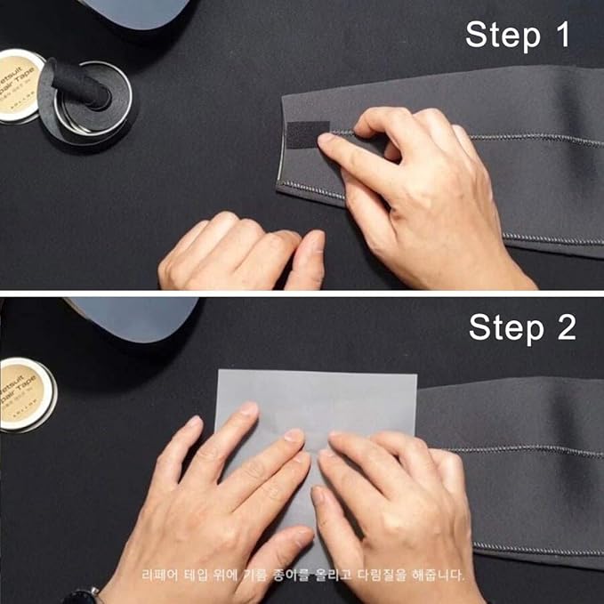 Wetsuit Repair Tape Iron-On Seam Sealing Waterproof Patch for Neoprene (Black, 5M)