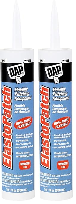 Dap 12276 Elastomeric Patch and Caulking Compound, 10.1-Ounce, White (Pack of 2)