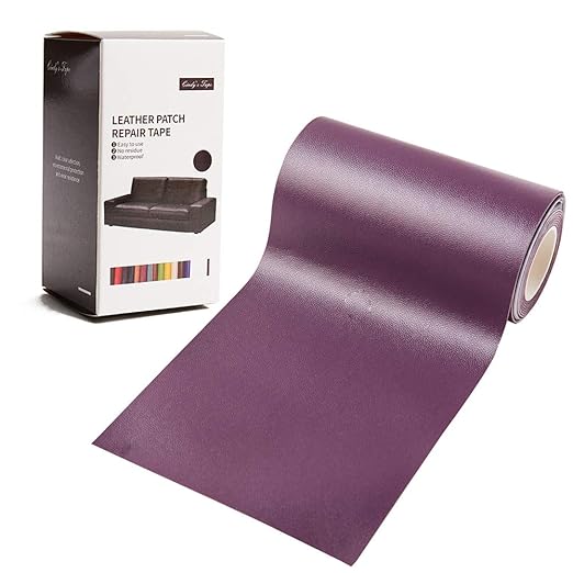 Leather Repair Patch Tape Purple 3 x 60 inch Self Adhesive Leather Repair Tape for Furniture, Car Seats, Couch, Sofa, Office Chair, Vinyl Repair Kit