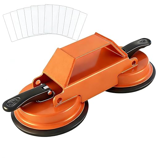 Heavy Duty 45° Floor Gap Fixer Tool with 10 Reusable Inserts, Heavy-Duty Suction Cup Puller for Hardwood Laminate Vinyl Tile, Aluminum Alloy Floor Repair & Closing Tool
