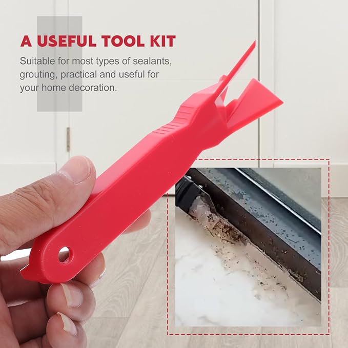 UPKOCH 4 Sets Silicone Caulk Finishing Tool Kit Grout Scraper and Sealant Smoothing Scraper for Bathroom Kitchen Tile Joint Repair 5.51X1.96X0.39In