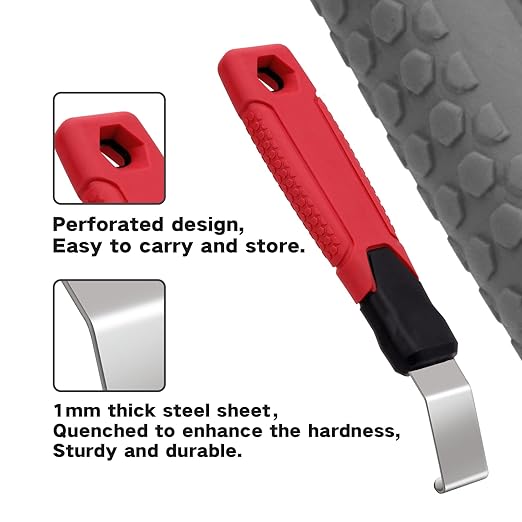 Vinyl Siding Removal Tool with Extra Long Handle- Steel Blade Vinyl Non-Slip Grip Handle for Installation and Removal Tool Avoid Damaging Vinyl Siding Tool (1)