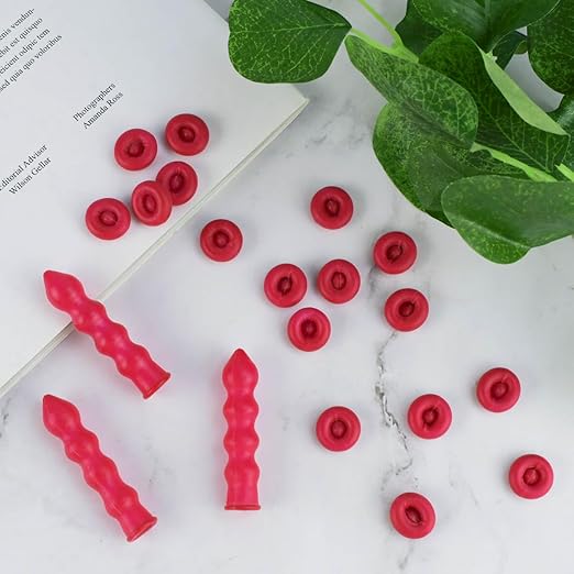 20 Pack Caulk Saver Caps - Seal and Preserve Open Caulking Tubes - Red