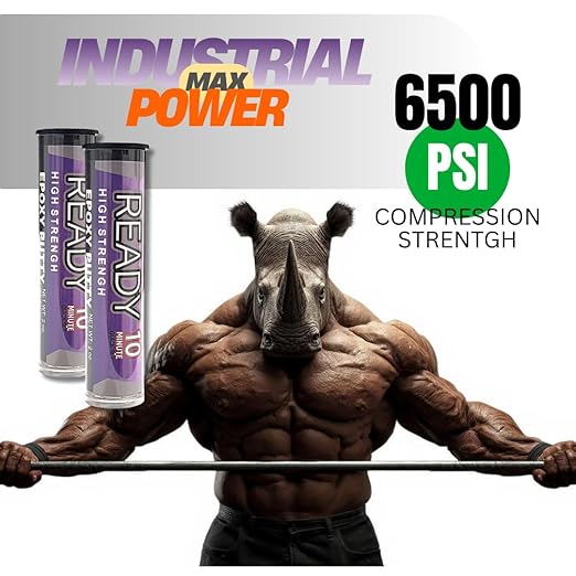 Ready High Strength Premium Epoxy Putty, 10 Minute Quick Set, High Temperature, Metal, Glass, Wood, Plastic, Ceramic, Stone, Tile, Concrete, Fast Bond, Powerful Adhesive