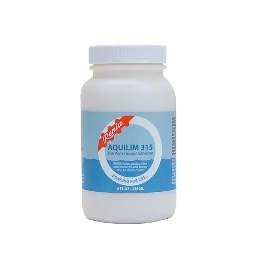 Renia Aquilim 315 Odorless Water Based Contact Cement for Leathercraft with Ultra Hold and Flexible Adhesive that Dries Quickly