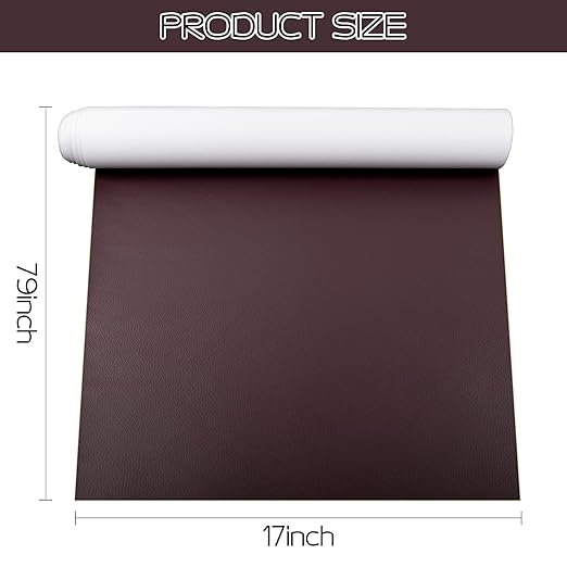 Leather Repair Patch, 17x79 inch Large Self-Adhesive Leather Repair Tape, Large Reupholster Leather Patches for Furniture Couch Chairs Car Seat (Red Brown, 17x79 inch)