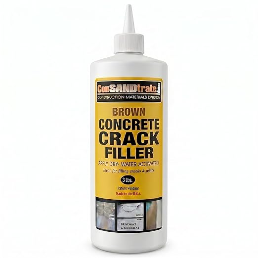 ConSandtrate Concrete Crack Filler - Brown - 3 lb. (Single Bottle) for Filling in Concrete Cracks on driveways, walkways and patios.