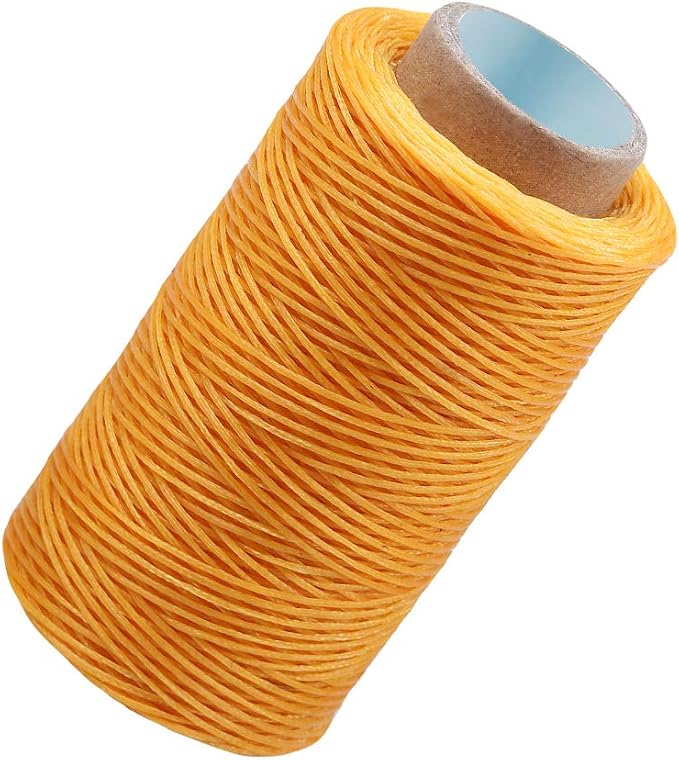 284 Yards Waxed Thread, 210D Heavy Duty Upholstery Wax Thread for Leather Sewing,0.8mm Flat Waxed Linen Cord for Bookbinding/Shoe Repairing/Leather Projects