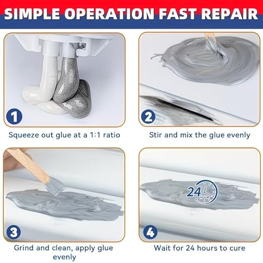 Casting Glue - High Strength Metal Repair Epoxy, Heat Resistant Waterproof Permanent Bond for Pipe Leaks, Cast Iron, Stainless Steel, Plastic & Automotive Repairs, with Mixing Nozzles
