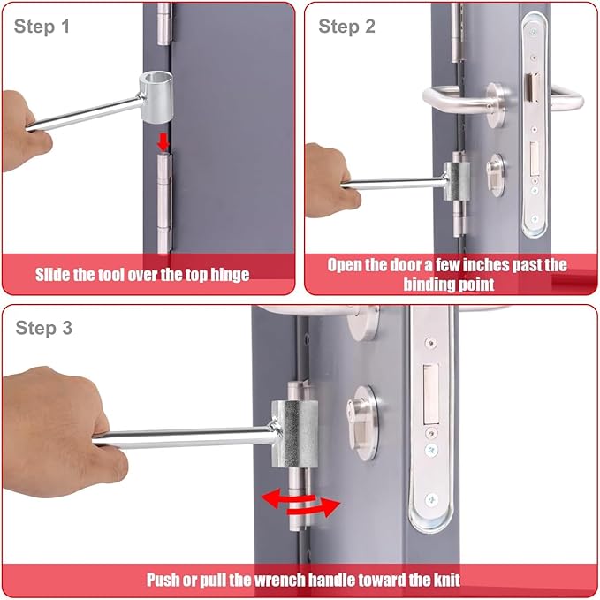 Hinges Gap Adjusting Wrench, ZEEROQOLAB 2 Pack Door Hinge Adjustment Tool, Steel Double-Head Door Hinge Repair Spanner for Various Flag Hinge Door, Fits Knuckle 14mm/18mm and 23mm/25mm