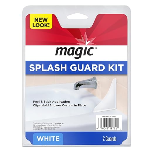 Magic Splash Guard Kit - Prevent Water from Splashing out of the Bath or Shower- White