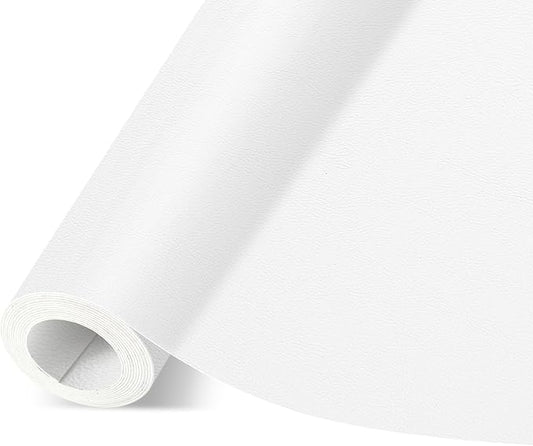 Self Adhesive Leather Repair Patch, Leather Patches for Furniture, Leather Repair Tape for Couch Sofa Car Seat Chair Furniture Repair, Leather Repair Kit (White-Litchi Grain, 34X79 Inch)
