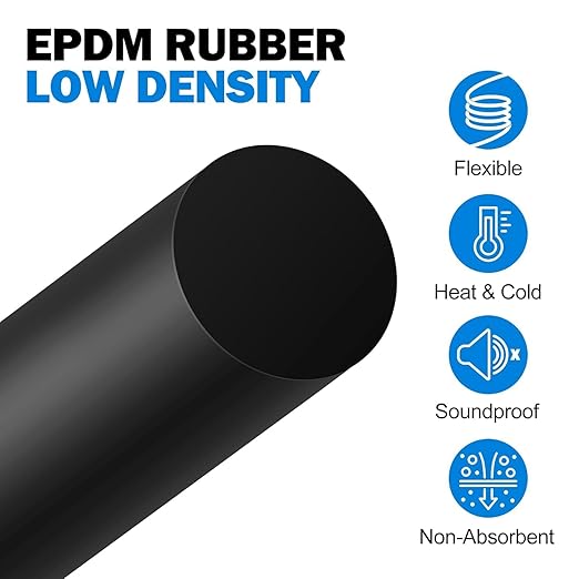 MYFAMIREA 50FT Backer Rod 1/4 Inch EPDM Rubber Caulk Saver Weather Strip Seal Concrete Expansion Joint Filler for Gaps and Joints, Black