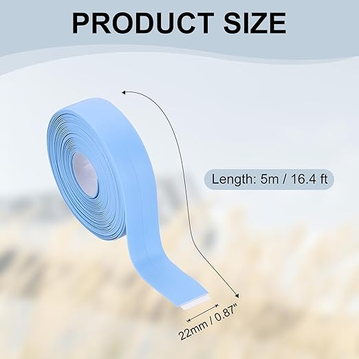 PATIKIL 1" x 16.4 ft Caulk Tape, Caulk Strips PVC Self Adhesive Caulking Tape Waterproof Edge Protectors for Bathroom Accessories Kitchen Countertop, Blue