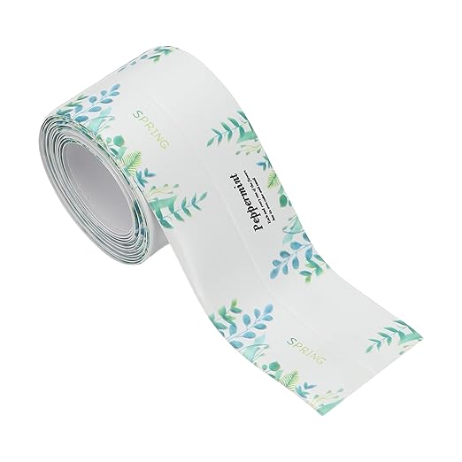 PATIKIL Caulk Tape Waterproof Self Adhesive, PVC Toilet Caulking Sealant Strip Bathtub Caulk Sealing Strip Tape for Bathroom Kitchen Countertop, Palm Leaves (1.5 Inch x 5 Ft)