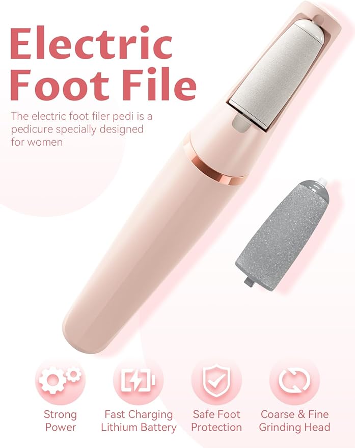 Callus Remover, Upgraded 3rd Electric Callus Removers for Feet, Foot File Callus Remover Pedicure Tools with 2 Speeds, for Dry/Calluses/Cracked/Hard Skin - Soft Smooth Skin (10 Heads)