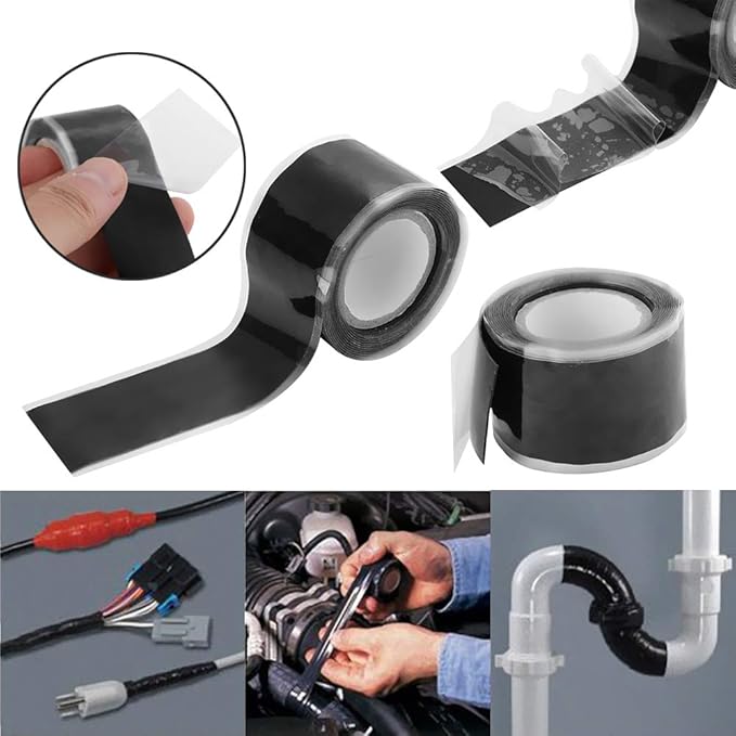Self-Fusing Silicone Tape, Stretchable Waterproof Tape, Electrical Wires Wrap Emergency Pipe & Plumbing Repair Tape, 2.5cmx1.5m, White